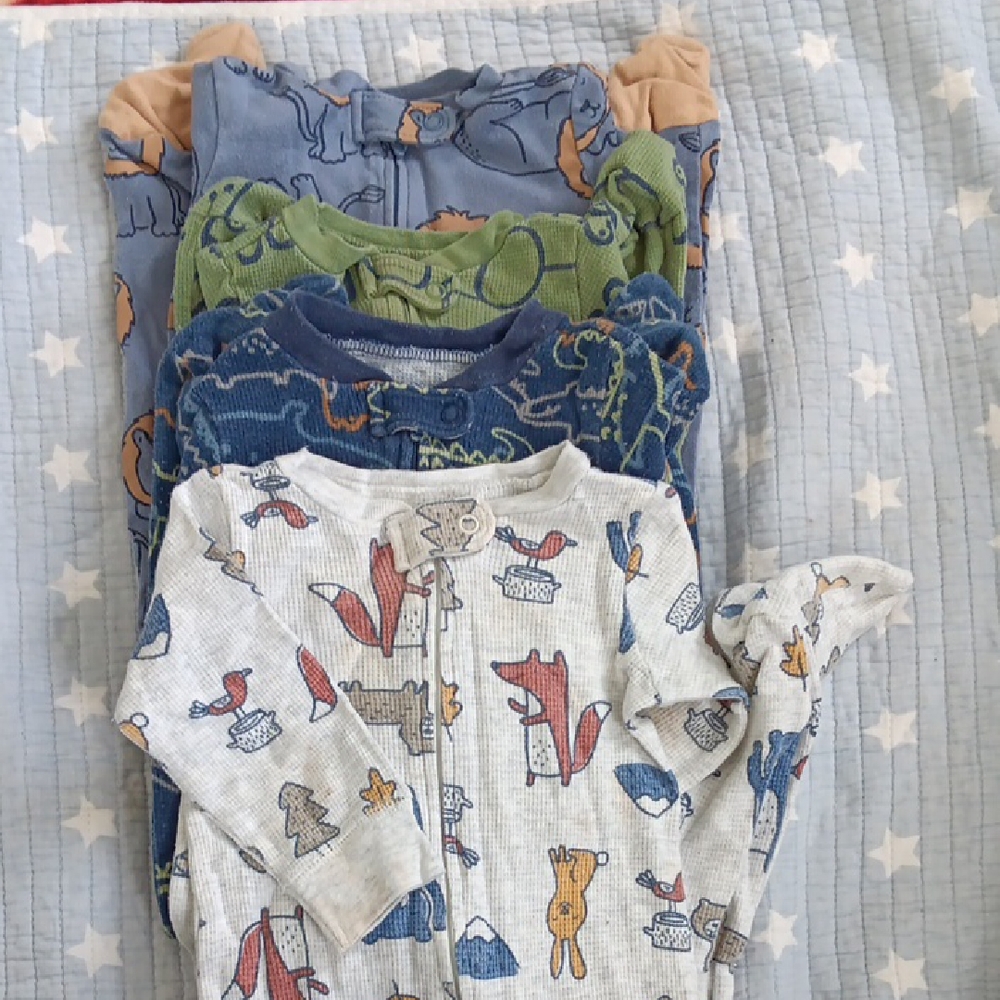 Carter's Kids One Pieces Footies - Blue, Green, Tan, White